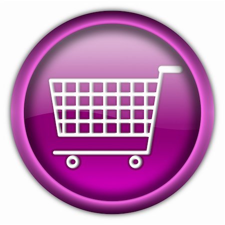 simsearch:400-04263617,k - Shopping cart round glossy button isolated over white background Photographie de stock - Aubaine LD & Abonnement, Code: 400-04673943