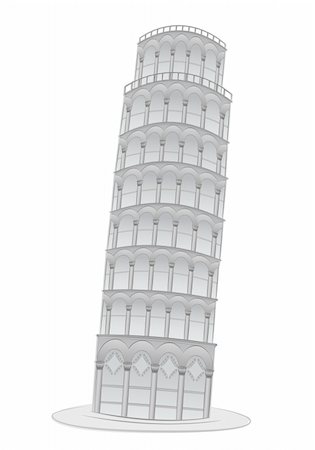 romanesque pisa cathedral - Pisa Leaning tower vector illustration Stock Photo - Budget Royalty-Free & Subscription, Code: 400-04684066