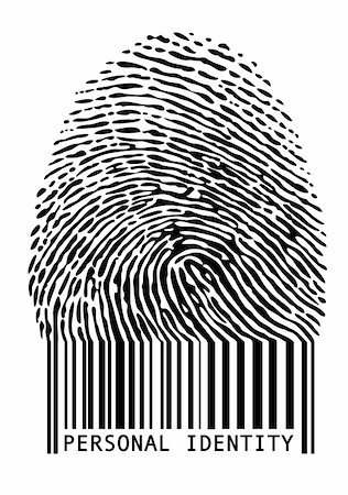 personal identity, fingerprint with barcode, vector Stock Photo - Budget Royalty-Free & Subscription, Code: 400-04684192