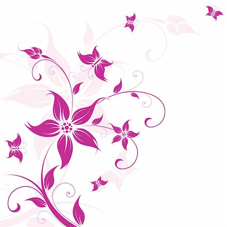 Abstract Background with flowers and butterfly for your design Stock Photo - Budget Royalty-Free & Subscription, Code: 400-04684279