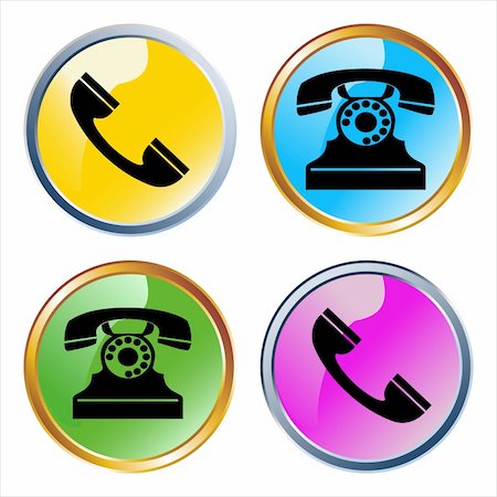 Collection of colourful phone icons, web elements, vector illustration. All elements are on separate layers for easy editing and color change, full scalable vector graphic included Eps v8 and 300 dpi JPG. Stock Photo - Budget Royalty-Free & Subscription, Code: 400-04685112