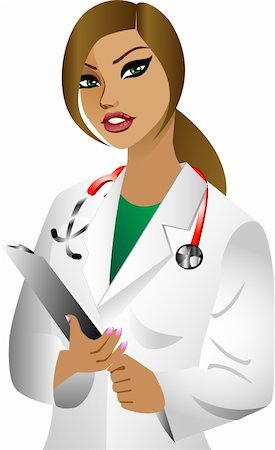 Vector of white woman doctor. See others in this series. Stock Photo - Budget Royalty-Free & Subscription, Code: 400-04686310