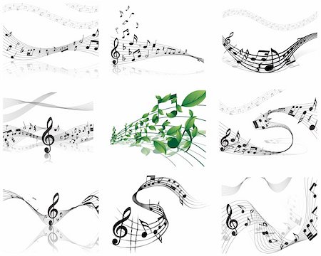 simsearch:400-08495932,k - Vector musical notes staff background for design use Stock Photo - Budget Royalty-Free & Subscription, Code: 400-04687421
