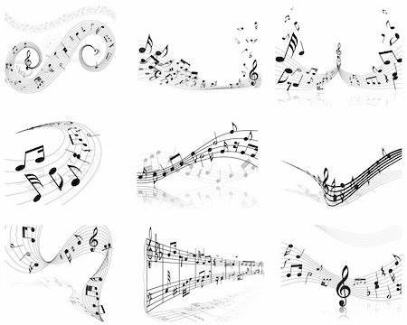 simsearch:400-08495932,k - Vector musical notes staff background for design use Stock Photo - Budget Royalty-Free & Subscription, Code: 400-04687510