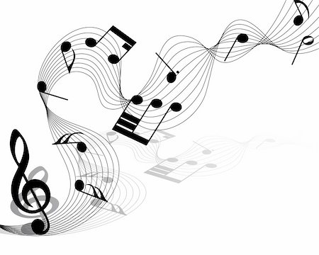 simsearch:400-04653339,k - Vector musical notes staff background for design use Stock Photo - Budget Royalty-Free & Subscription, Code: 400-04687524