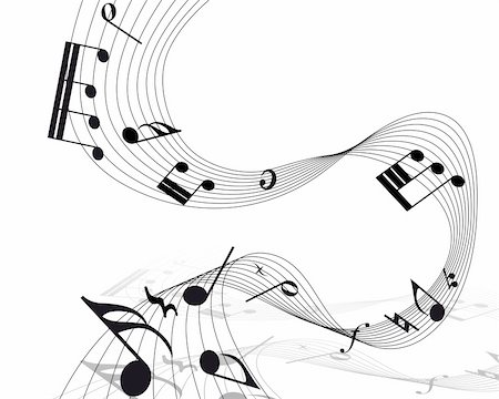 simsearch:400-08495932,k - Vector musical notes staff background for design use Stock Photo - Budget Royalty-Free & Subscription, Code: 400-04687525
