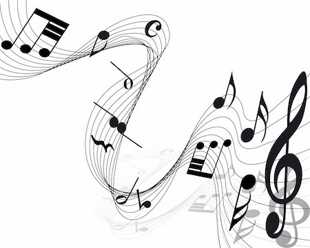 simsearch:400-08495932,k - Vector musical notes staff background for design use Stock Photo - Budget Royalty-Free & Subscription, Code: 400-04687526
