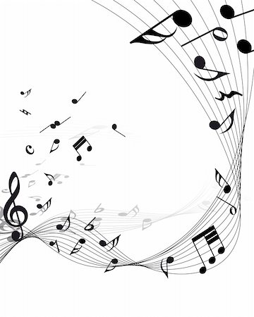 simsearch:400-04653339,k - Vector musical notes staff background for design use Stock Photo - Budget Royalty-Free & Subscription, Code: 400-04687528