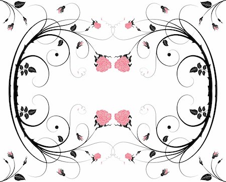floral rose designs corners - Floral Frame with rose for design, vector illustration Stock Photo - Budget Royalty-Free & Subscription, Code: 400-04687786