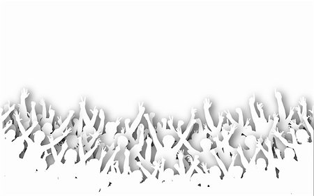 simsearch:400-05118638,k - Illustrated silhouette of a crowd of cheering people Stock Photo - Budget Royalty-Free & Subscription, Code: 400-04688782