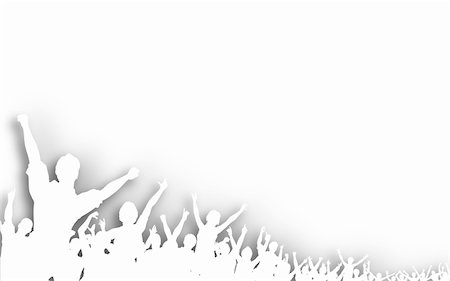 simsearch:400-05118638,k - Illustration of a white cutout crowd silhouette Stock Photo - Budget Royalty-Free & Subscription, Code: 400-04688807