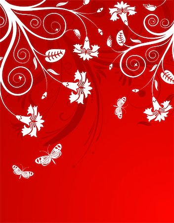 simsearch:400-04687866,k - Flower background with butterfly, element for design, vector illustration Stock Photo - Budget Royalty-Free & Subscription, Code: 400-04689206