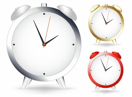 simsearch:400-07977470,k - Set of Alarmclocks on Wall, Isolated on White Stock Photo - Budget Royalty-Free & Subscription, Code: 400-04689874