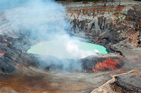 Smoking crater of Poas volcano, Costa Rica. Stock Photo - Budget Royalty-Free & Subscription, Code: 400-04680218