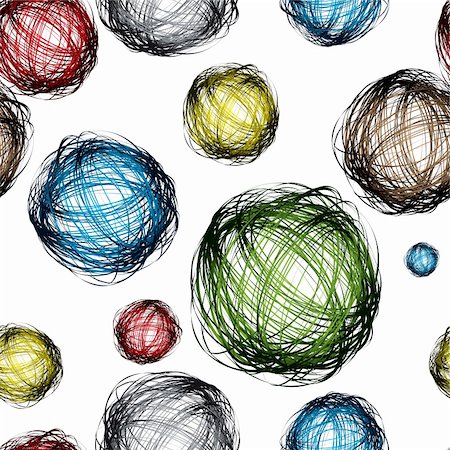 doodle background colored - pencil scribble balls with different colors and seamless background pattern Stock Photo - Budget Royalty-Free & Subscription, Code: 400-04680328