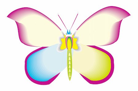 simsearch:400-06912266,k - drawing of beautiful butterfly in a white background Stock Photo - Budget Royalty-Free & Subscription, Code: 400-04680898