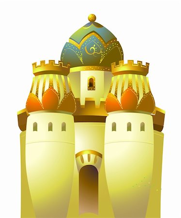 Islamic gold castle isolate on the white background Stock Photo - Budget Royalty-Free & Subscription, Code: 400-04681068