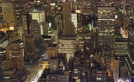 New York City from above at night Stock Photo - Budget Royalty-Free & Subscription, Code: 400-04681221