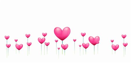 simsearch:400-05897213,k - pink heart grass, greeting card illustration Stock Photo - Budget Royalty-Free & Subscription, Code: 400-04681732