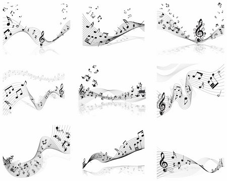 simsearch:400-08495932,k - Vector musical notes staff background for design use Stock Photo - Budget Royalty-Free & Subscription, Code: 400-04681987