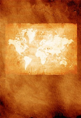 Vintage world map , 2D art Stock Photo - Budget Royalty-Free & Subscription, Code: 400-04682239