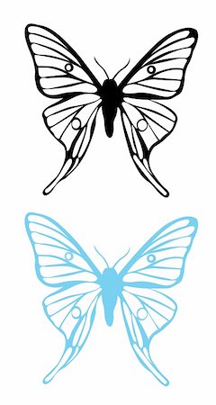 simsearch:400-06912266,k - drawing of butterfly in a white background Stock Photo - Budget Royalty-Free & Subscription, Code: 400-04682540