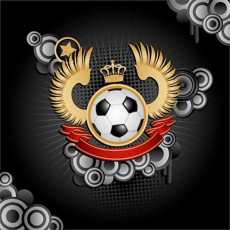 soccer retro designs - Football coat of arms. Vector illustration. Stock Photo - Budget Royalty-Free & Subscription, Code: 400-04694989