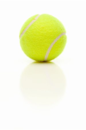 simsearch:400-04833689,k - Single Tennis Ball with Slight Reflection Isolated on a White Background. Stock Photo - Budget Royalty-Free & Subscription, Code: 400-04696277
