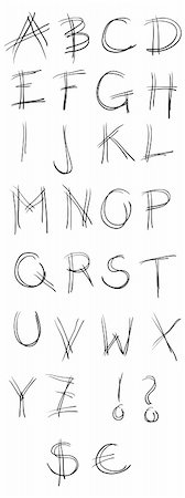 simsearch:400-04281403,k - hand drawn sketch alphabet Stock Photo - Budget Royalty-Free & Subscription, Code: 400-04696699