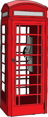 red call box - Vector illustration of British red phone booth in London Stock Photo - Budget Royalty-Free & Subscription, Code: 400-04690290