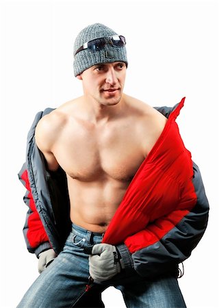 simsearch:400-04732323,k - handsome athletic young man with naked torso isolated on white background Foto de stock - Super Valor sin royalties y Suscripción, Código: 400-04690534