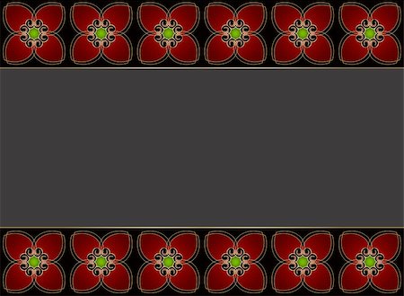 red golden flower border designs - Red ornament from Flowers Stock Photo - Budget Royalty-Free & Subscription, Code: 400-04690749