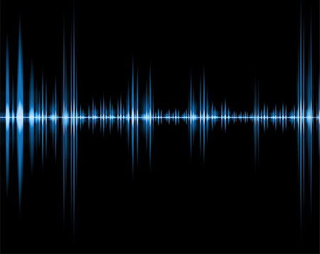 radio wave - Blue wave of sound isolated in black background Stock Photo - Budget Royalty-Free & Subscription, Code: 400-04690770