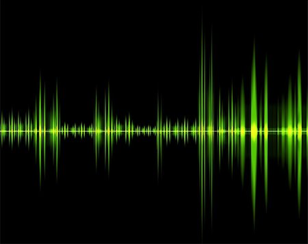 radio wave - Green wave of sound isolated in a black background Stock Photo - Budget Royalty-Free & Subscription, Code: 400-04690785