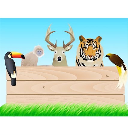 simsearch:400-04362550,k - Vector animal and wood banner Stock Photo - Budget Royalty-Free & Subscription, Code: 400-04691368