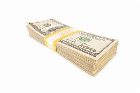 Stack of Ten Thousand Dollar Pile of One Hundred Dollar Bills Isolated on a White Background. Stock Photo - Budget Royalty-Free & Subscription, Code: 400-04691585