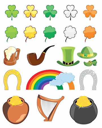 simsearch:400-06519689,k - Collection of St. Patricks day icons - vector illustrations Foto de stock - Super Valor sin royalties y Suscripción, Código: 400-04691723