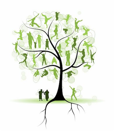 Family tree, relatives, people silhouettes Stock Photo - Budget Royalty-Free & Subscription, Code: 400-04691805