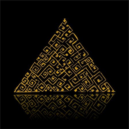 egypt symbols vector - Golden pyramid on black Stock Photo - Budget Royalty-Free & Subscription, Code: 400-04691836