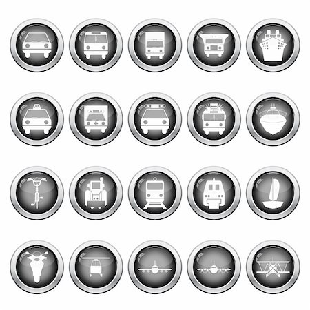 simsearch:400-03968548,k - Transportation set of different vector web icons Stock Photo - Budget Royalty-Free & Subscription, Code: 400-04692885