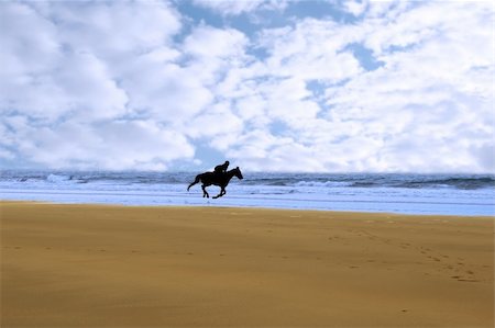 horse riding on ballybunions beach shore on irelands west coast Stock Photo - Budget Royalty-Free & Subscription, Code: 400-04693279