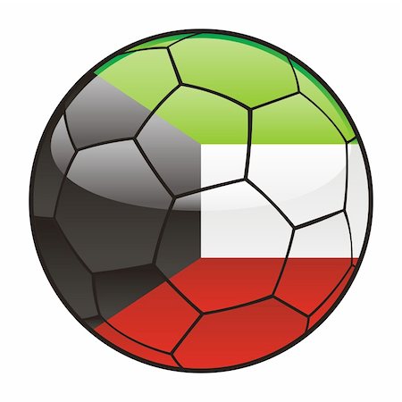 vector illustration of Kuwait flag on soccer ball Stock Photo - Budget Royalty-Free & Subscription, Code: 400-04704119