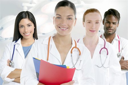Doctors team group in a row on white background men and women doctor Stock Photo - Budget Royalty-Free & Subscription, Code: 400-04704821