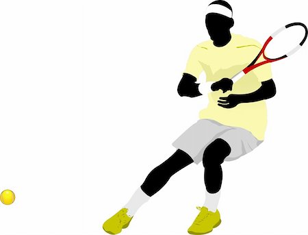 simsearch:400-05277759,k - Tennis player. Colored Vector illustration for designers Stock Photo - Budget Royalty-Free & Subscription, Code: 400-04706386