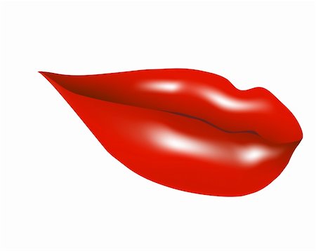 simsearch:400-07464468,k - Illustration of the red female lips isolated over white background Stock Photo - Budget Royalty-Free & Subscription, Code: 400-04706444