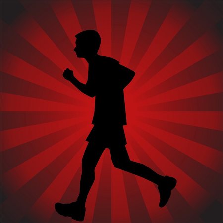 shadow and outline of a person running marathon - An image of a running teenager. Stock Photo - Budget Royalty-Free & Subscription, Code: 400-04706706