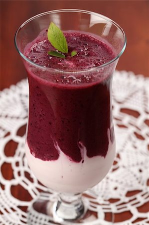 purple cocktail - Fresh blueberry milk shake with sour cream. Shallow DOF. Stock Photo - Budget Royalty-Free & Subscription, Code: 400-04707314