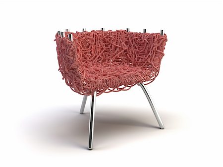 postmodern - red modern chair on the white background Stock Photo - Budget Royalty-Free & Subscription, Code: 400-04707595