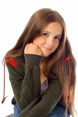 simsearch:400-04875091,k - Portrait of stylish teenager girl. Isolated on white. Stock Photo - Budget Royalty-Free & Subscription, Code: 400-04709636