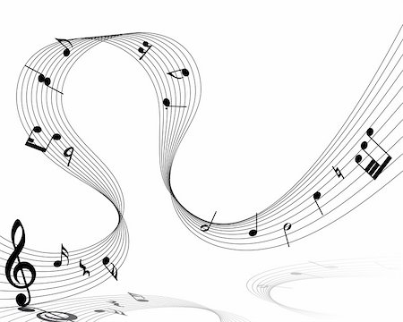 simsearch:400-04687524,k - Vector musical notes staff background for design use Foto de stock - Super Valor sin royalties y Suscripción, Código: 400-04709806